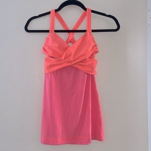 Lululemon coral racerback padded tank top